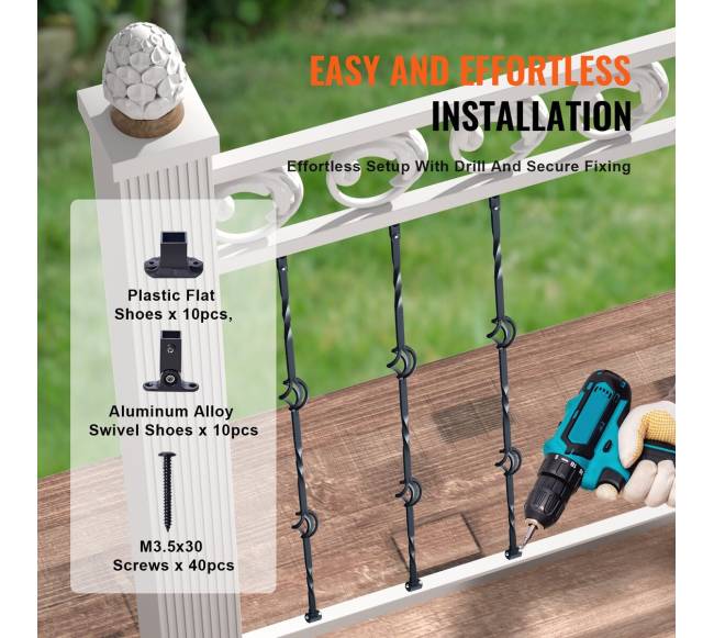 Metaliniai laiptų turėklai su krepšeliais 112 cm4