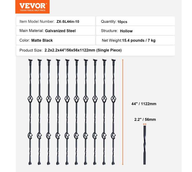Metaliniai laiptų turėklai su krepšeliais 112 cm6