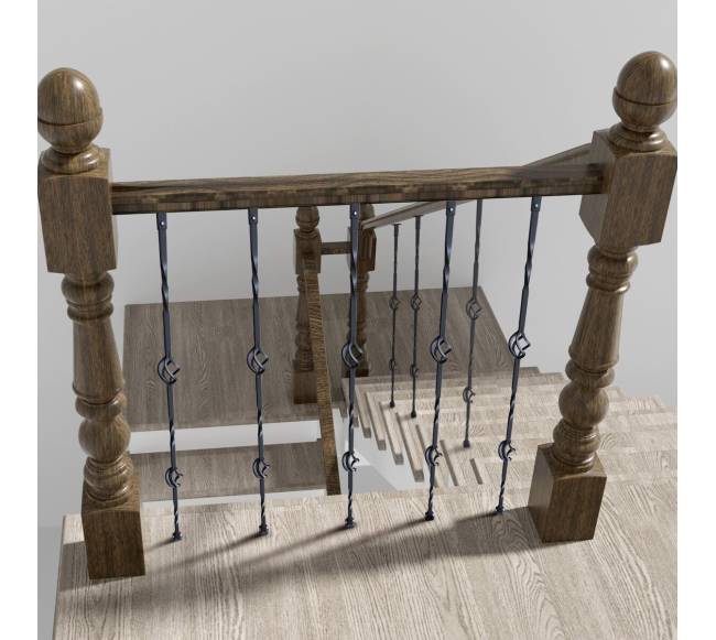 Metaliniai laiptų turėklai su krepšeliais 112 cm7