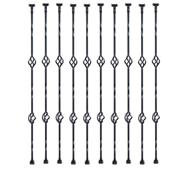 Metaliniai laiptų turėklai su krepšeliais 112 cm9