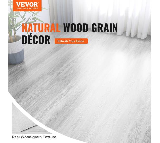 Lipnios vinilinės grindų plytelės 36 vnt 2,5 mm storio šviesiai pilkos medienos tekstūra1