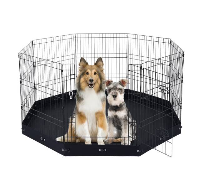 Sulankstoma šunų žaidimų aikštelė su dugno kilimėliu0