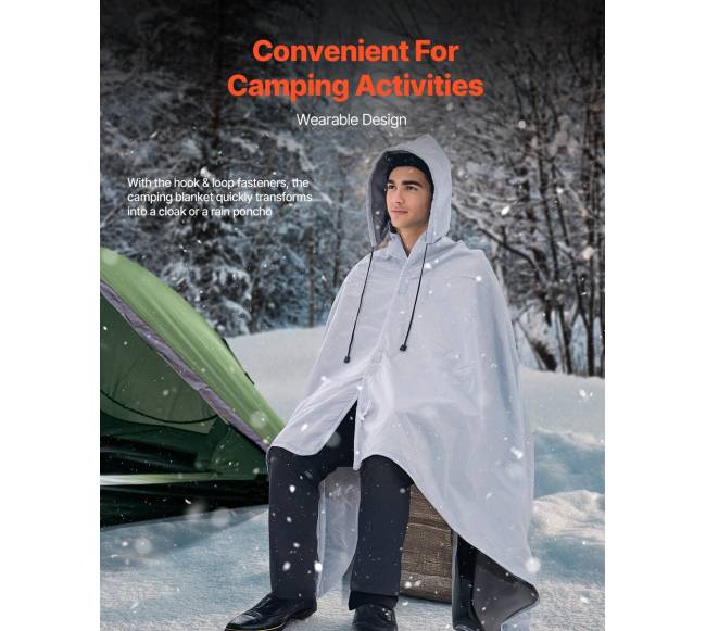 Nešiojama šilta lauko antklodė 2 m x 1.5 m2