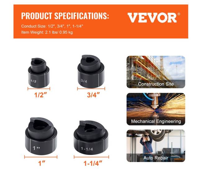 Hidraulinių antgalių rinkinys 4 dydžių6