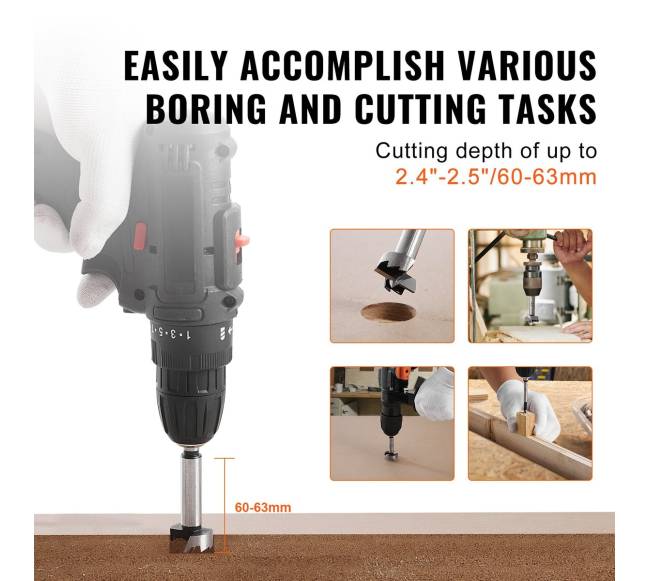 Forstner grąžtų rinkinys, 16 vnt., anglinis plienas3