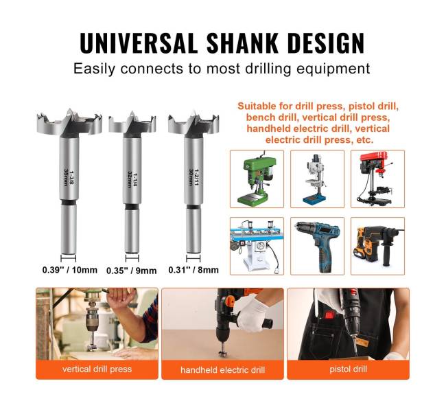 Forstner grąžtų rinkinys, 16 vnt., anglinis plienas5