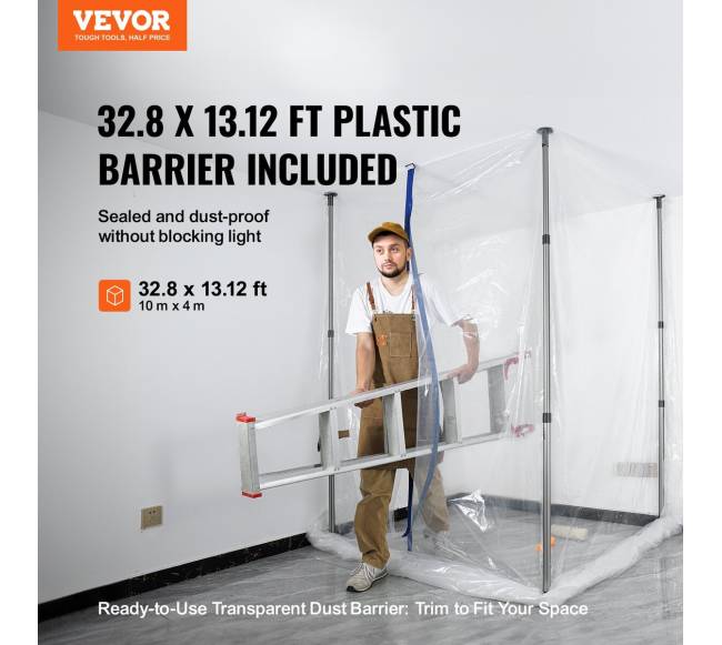 Dulkių barjeras su teleskopinėmis stulpeliais1