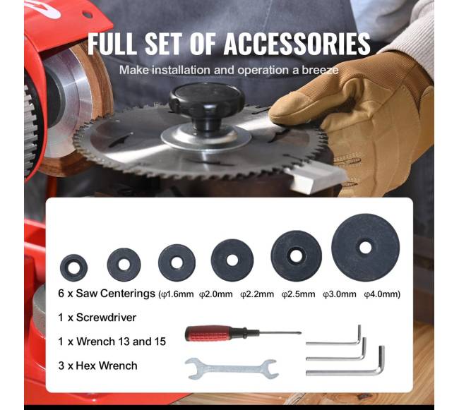 Diskinis pjūklo disko galąstuvas 370W 3600 RPM, 12.7 cm4