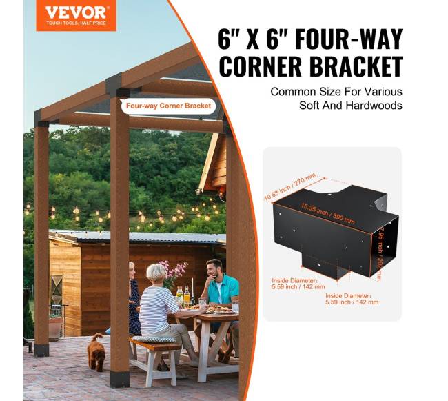 Pergolos laikiklių komplektas 6x6 coliai1