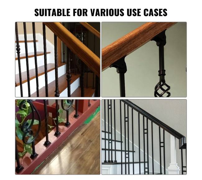 Juodos spalvos aliuminio turėklų bateliai laiptams5