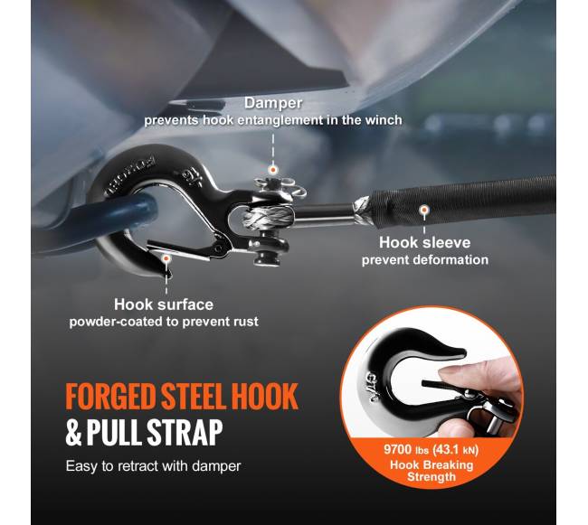 Sintetinė troso virvė ATV ir UTV transportui2