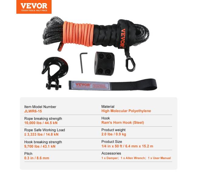 Sintetinė troso virvė ATV ir UTV transportui6