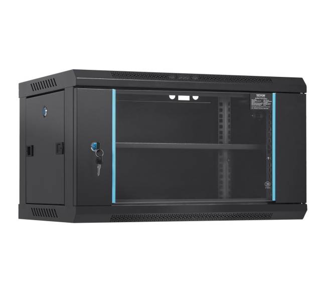 6U sieninė serverių spinta su užraktu0