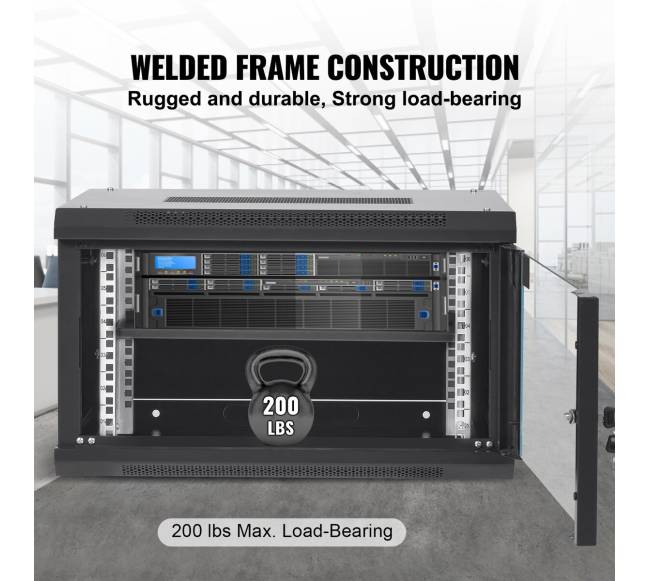 6U sieninė serverių spinta su užraktu3