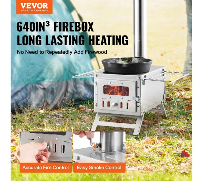 Nerūdijančio plieno kempingo krosnelė su vamzdžiais1