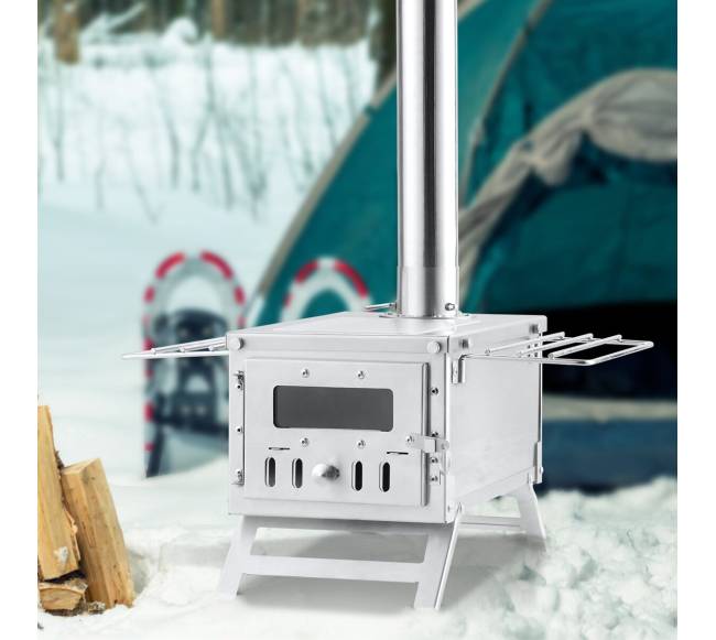Nerūdijančio plieno kempingo krosnelė su vamzdžiais7