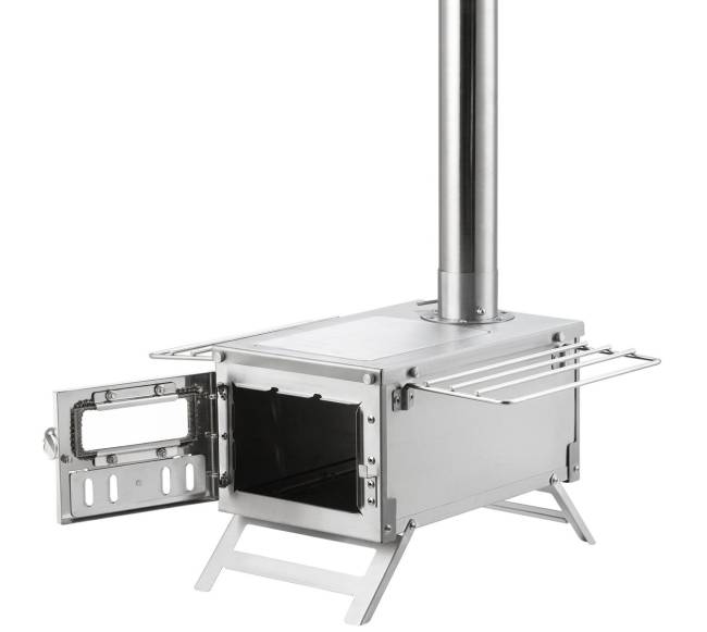 Nerūdijančio plieno kempingo krosnelė su vamzdžiais9