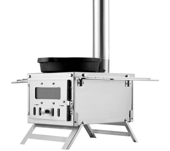 Nerūdijančio plieno kempingo krosnelė su vamzdžiais10