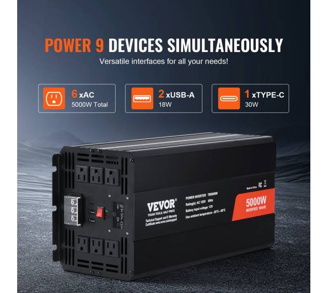 Modifikuoto sinusinio signalo keitiklis 5000W2