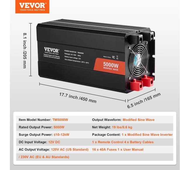 Modifikuoto sinusinio signalo keitiklis 5000W6