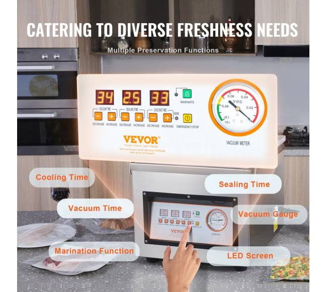 Vakuminis pakavimo aparatas su kamera, 320W2