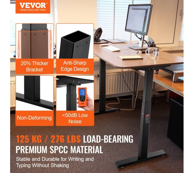 Elektrinis reguliuojamas stalo rėmas, juodas1