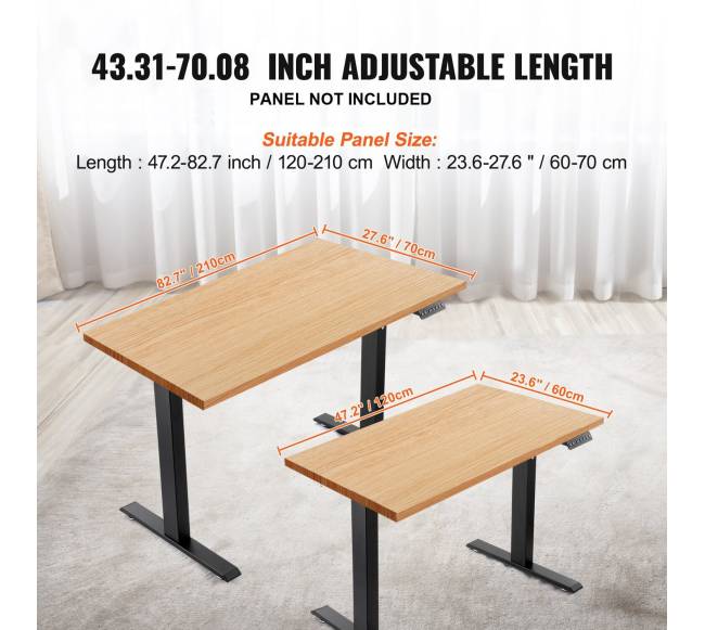 Elektrinis reguliuojamas stalo rėmas, juodas2