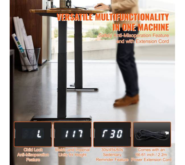 Elektrinis reguliuojamas stalo rėmas, juodas5