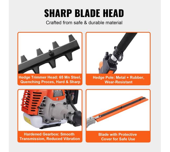 Universalus 6-in-1 krūmapjovė benzininė 52CC5