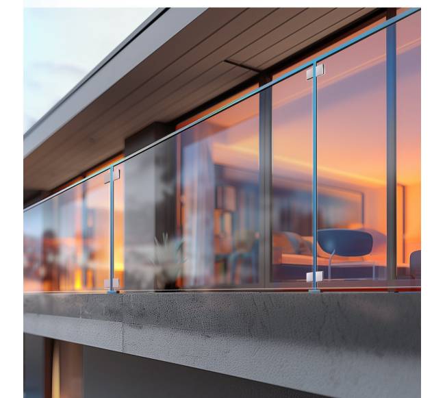 Stiklo laikikliai turėklams 4 vnt, 8-12 mm, sidabriniai7