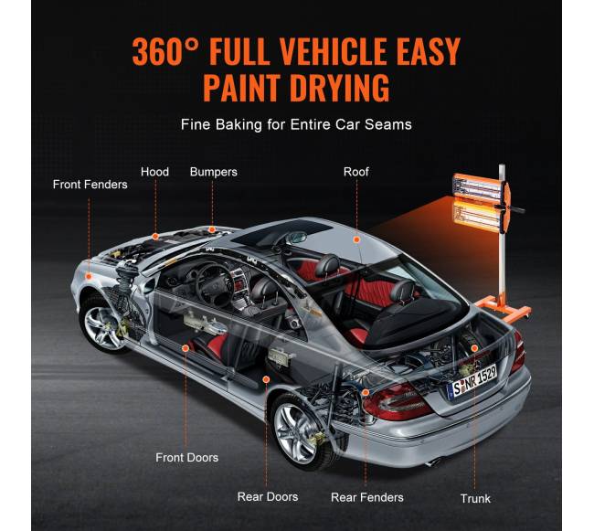 2200W infraraudonųjų spindulių lempa dažų džiovinimui2