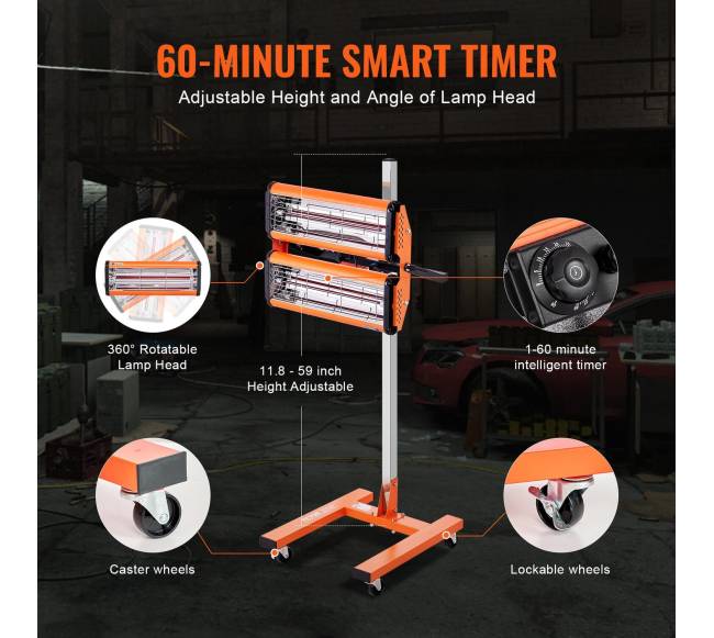 2200W infraraudonųjų spindulių lempa dažų džiovinimui3