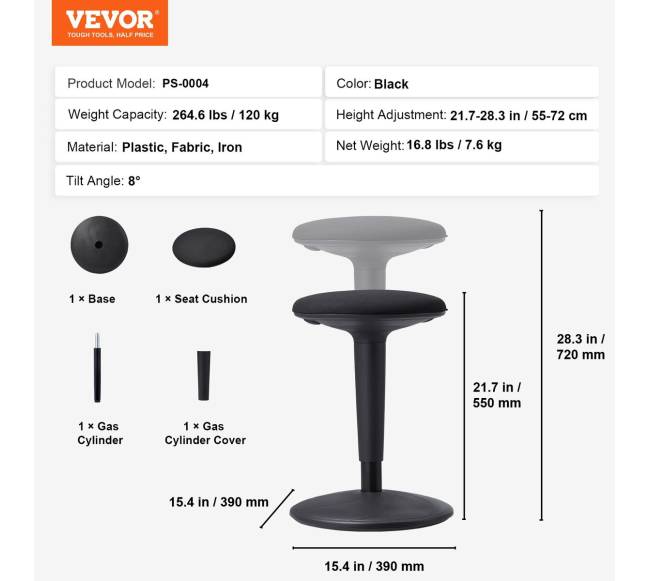 Reguliuojamos aukščio kėdė su svyravimo mechanizmu6