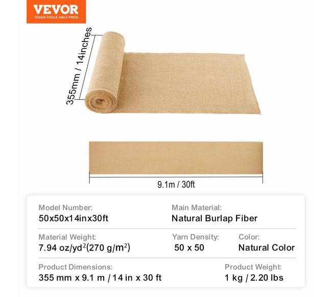 Džiuto audinio rulonas medžių apsaugai6