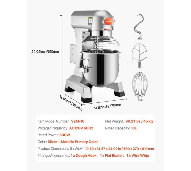 Elektrinis maisto maišytuvas, 10L talpa6