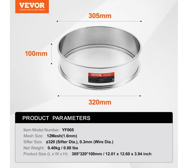 Nerūdijančio plieno miltų sietelis kepimui6