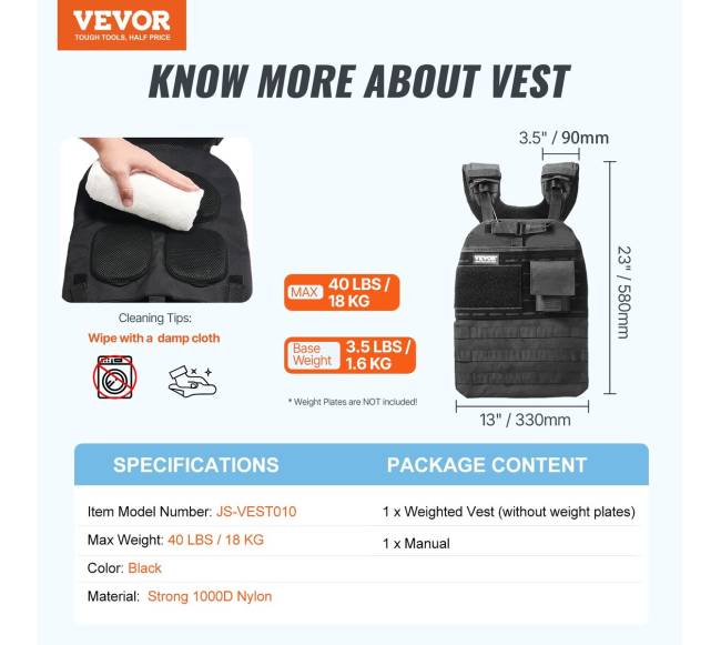 Reguliuojama svorinė liemenė 18 kg treniruotėms6