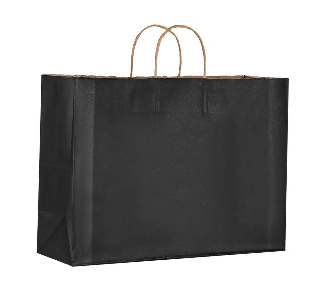 Juodi kraft popieriniai maišeliai su rankenėlėmis, 100 vnt8