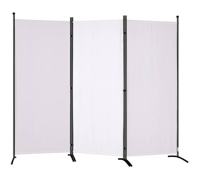 Kambario pertvara su medžiaga, 3 panelių, baltas0