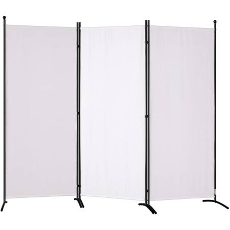 Kambario pertvara su medžiaga, 3 panelių, baltas0