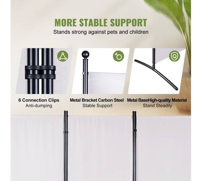 Kambario pertvara su medžiaga, 3 panelių, baltas2