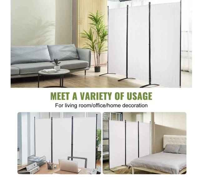 Kambario pertvara su medžiaga, 3 panelių, baltas5