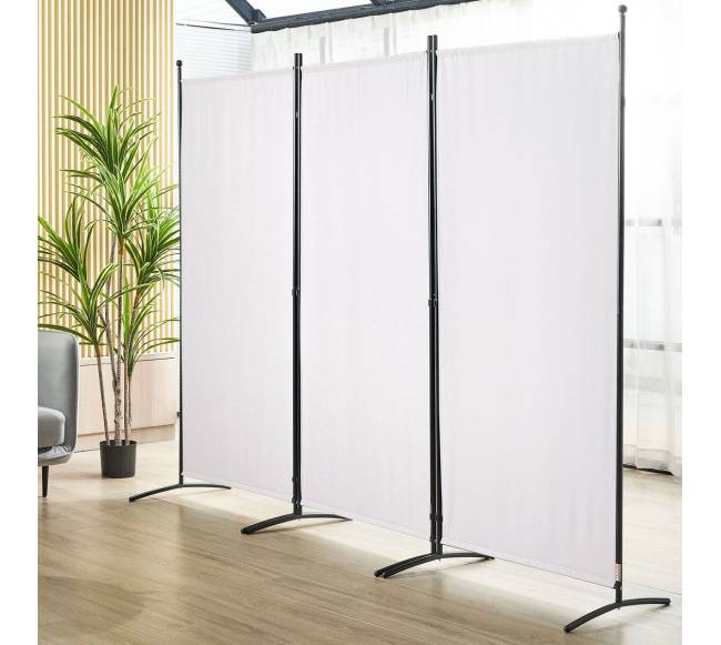 Kambario pertvara su medžiaga, 3 panelių, baltas7