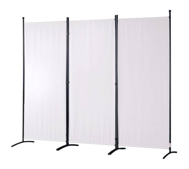 Kambario pertvara su medžiaga, 3 panelių, baltas8