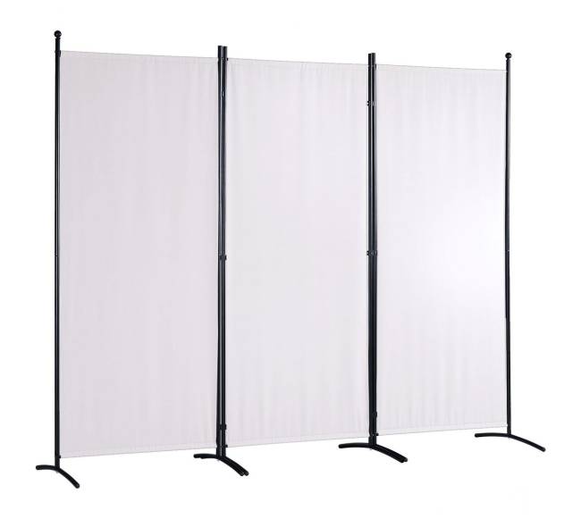 Kambario pertvara su medžiaga, 3 panelių, baltas9