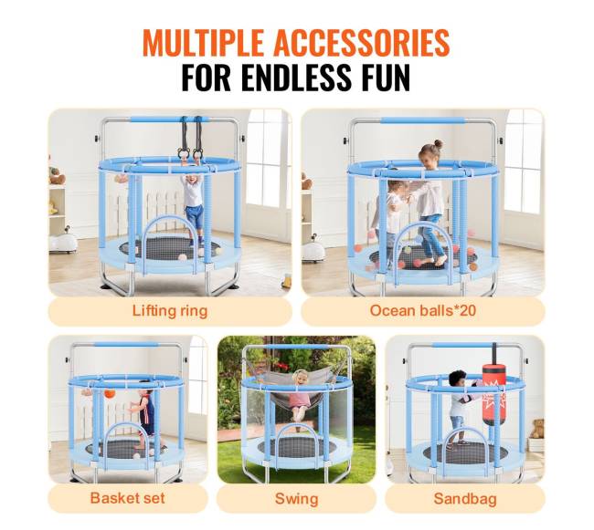 138 cm batutas vaikams su tinklu viduje ir lauke3