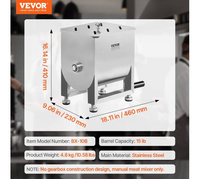 Rankiniu būdu maišomas 15L mėsos maišytuvas6