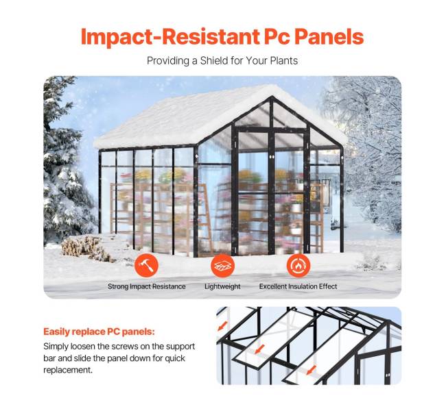 Polikarbonatinis šiltnamis 8 x 10 pėdų2