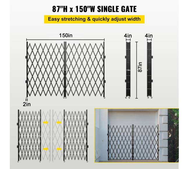 Dviejų dalių sulankstomi saugos vartai su raktais2