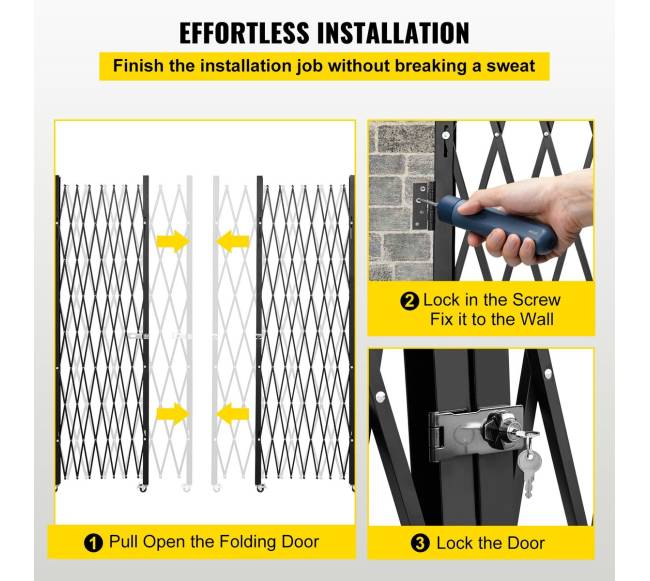 Dviejų dalių sulankstomi saugos vartai su raktais5